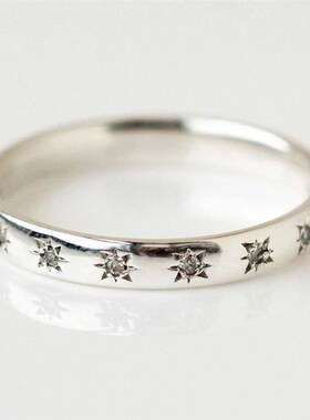 Huitan Korean Style Simple Metal Rings for Women Inlaid Shin
