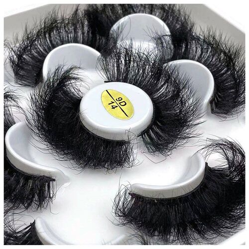 5 Pairs 25mm 3D Mink Eyelashes Bulk Russian roll Fluffy Natu