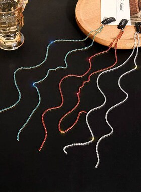 Rhinestone Chains Tassel Braided Hair Chain Womens Hip Hop
