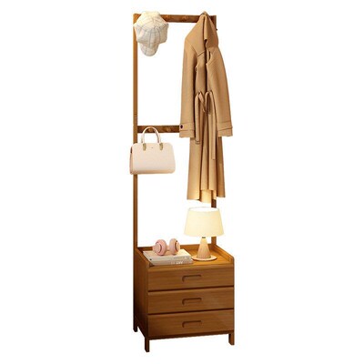 Bedside table hanging clothes rack 2-in-1 storage shelf