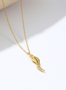 Ins Style Chili Pepper Shape, Sterling Silver Micro-set Zirc