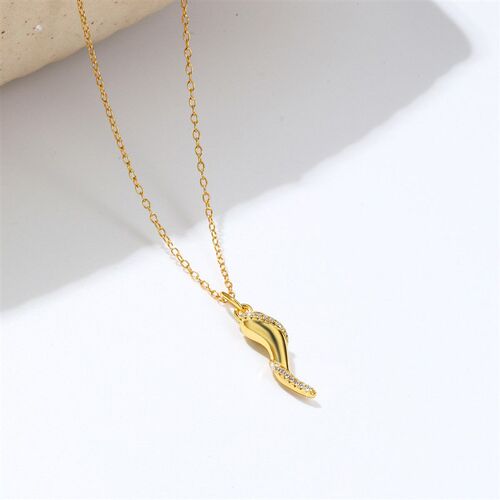 Ins Style Chili Pepper Shape, Sterling Silver Micro-set Zirc
