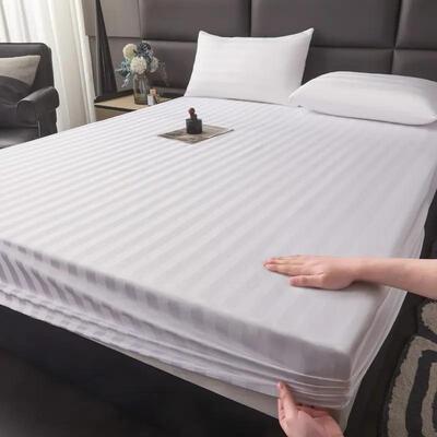 Satin mattress protective cover white pure bed sheet fitted