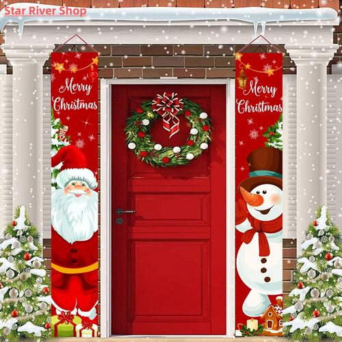 Christmas Door Decoration 2025 Merry Christmas Banner Decor