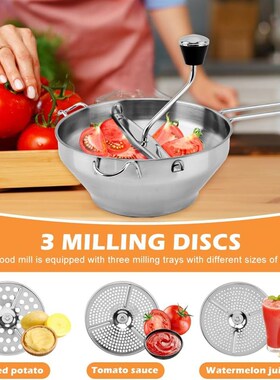 Food Mill for Tomato Sauce Applesauce Puree Baby Food Rotary
