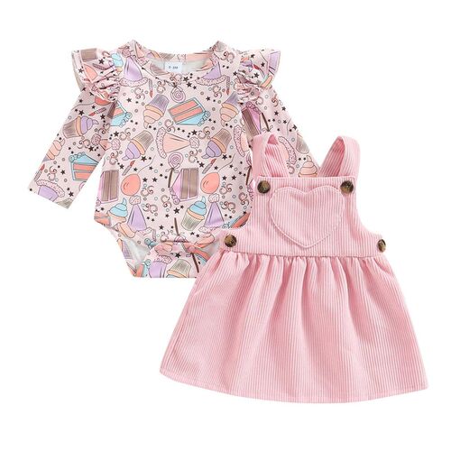 Infant Newborn Baby Girls Dress 2Pcs Set, Long Sleeve Rabbit