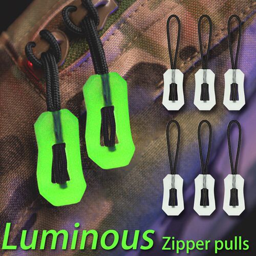 5/10pcs Glow In The Dark Zipper Puller Head Anti-lost Lumino
