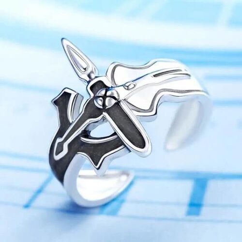 Sword Art Online Retro Kirito Asuna Cross Metal Ring Fashion