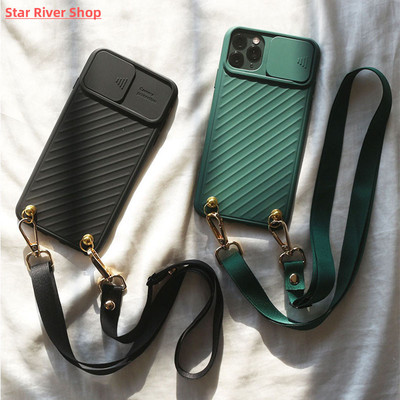 Slide Camera Protect Chain Necklace Cell Phone Case For iPho