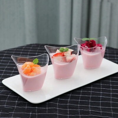 25/50PCS Disposable Dessert Cups for Party Birthday 3.4OZ Tw