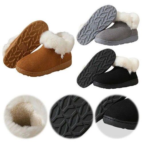 Fur Snow Boots Anti-Slip Plush Winter Slippers Comfortable