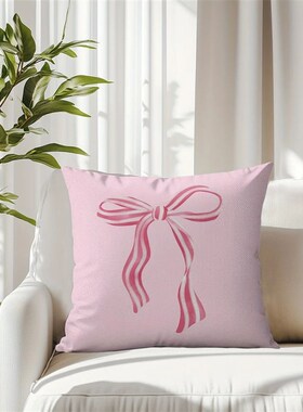 Pink bow cherry pattern printed pillowcase, soft and comfort