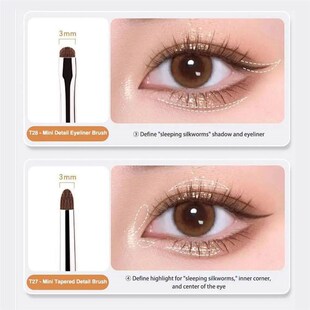Soft Hairs Eye Makeup Brush Plastic Handle Small Tapered Bru