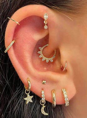 Daith Tragus Helix Piercing Earring Women 2023 Zircon Star M
