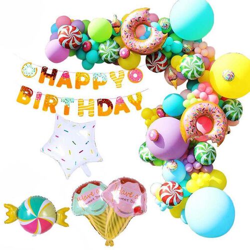 1Set Donut Theme Party Decoration Candy Bar Ice Cream Balloo