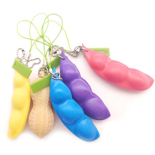 Fidget Toys Pea Squishy Squeeze Keychain Cute Stress Adult T