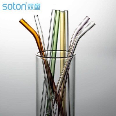 Bolimei color glass straw high borosilicate transparent gla