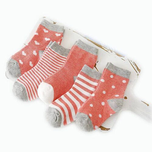 5 Pairs/lot 0-6 Y Kids Soft Cotton Socks Boy Girl Baby Cute