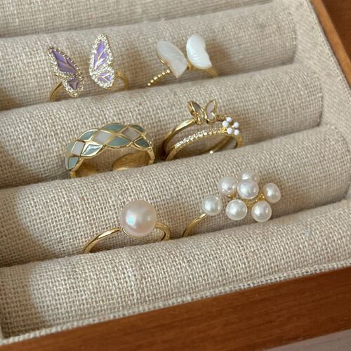 Vintage  Butterfly Open Rings for Women Adjustable Colorful