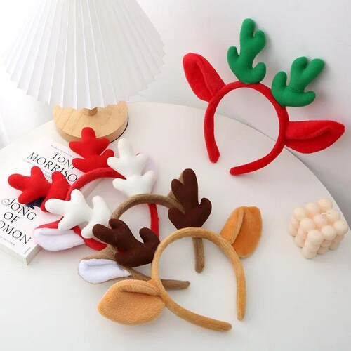 Merry Christmas Reindeer Antler Hair Hoop Xmas Kids Headband