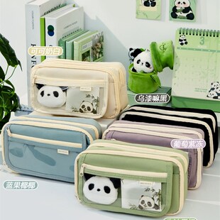 Large Capacity Pencil Case Kawaii Canvas Pencilcase School