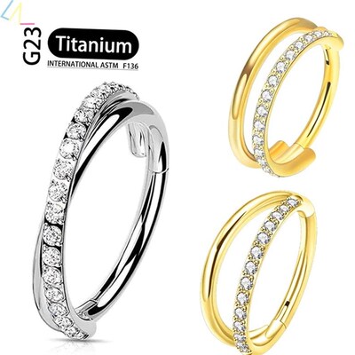 2024 CZ Row Conch Nose Rings Hoops Earrings Piercing Jewelry