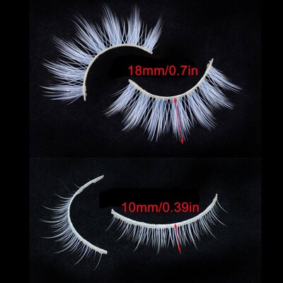 2 Pairs/cas 3D White Eyelashes Clear Band Snow Color Eye Las