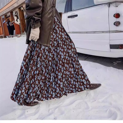 Imcame French Floral Skirt New Arrival Ambiance Large-swing