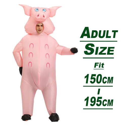 Adult Mascot Pink Pig Inflatable Costumes Halloween Cosplay