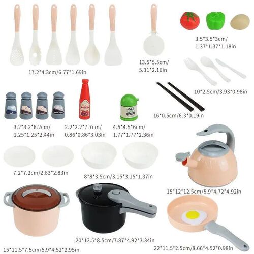 Kids Play Kitchen Set, Pretend Play Cooking Toys Set, Kitche