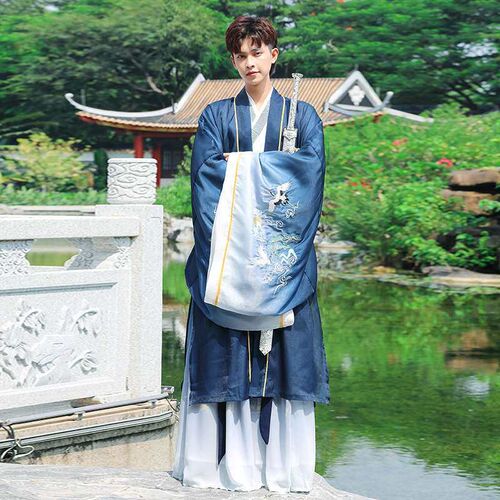 Hanfu Wei Jin style ancient costume wide sleeve shirt couple