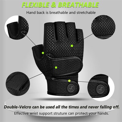 Workout Gym Gloves Men Women,3MM SBR Pads,Half Finger Weight