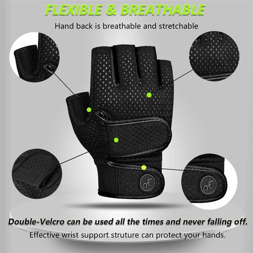 Workout Gym Gloves Men Women,3MM SBR Pads,Half Finger Weight