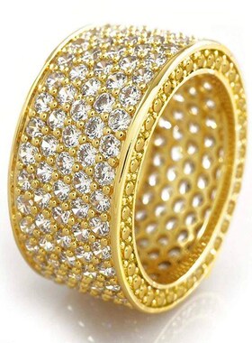 Huitan Luxury Wide Promise Rings for Women Pull Paved CZ Spa