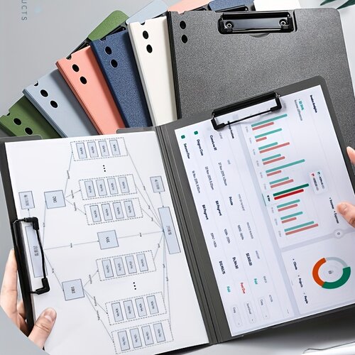 1pc A4 File Folders, Documents Organizer, Clipboard With Cov