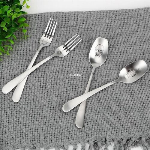 Stainless Steel Spoon 适用于ks Skeleton Skull Printed Cookin