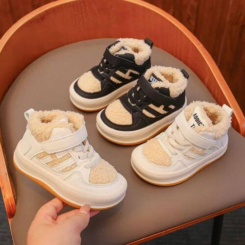 Girls Cotton Shoes Children Plush Thickened Anti-skid Shoe B