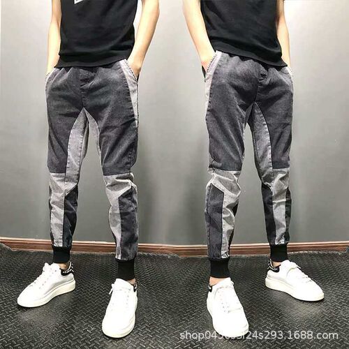 Mens Denim Pants Mens New Fashionable Loose All-match Loos
