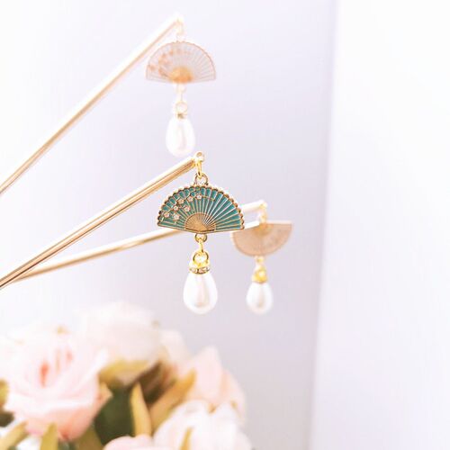 Hairpin Simple Plate Hair Hairpin Antique Daily Fan Color Pr