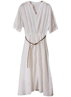 Frenc Long First Love Lace Dress Womens Summer Tigt Waist F