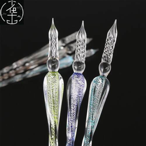1Pcs Safe Package Vintage Glass Dip Dipping Pen Holder Signa