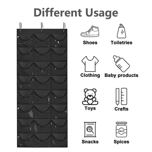 Transparent Portable Wall Hook Storage Bags Cap Organizer wi