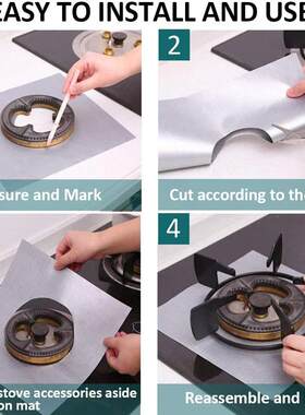 4pcs/set Gas Stove Protectors Cooker ver Liner Clean Mat Pad