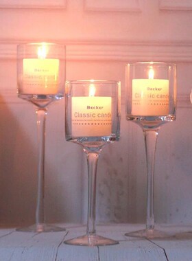 3PCS Set Crystal Candle Holder Glass Candles Candleholder We