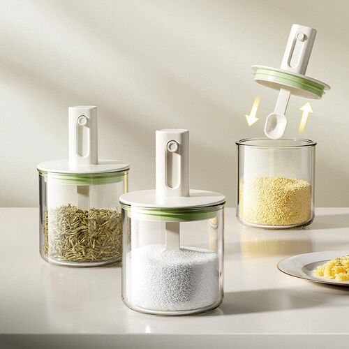 New Telescopic Seasoning Box Glass Kitchen Seasoning Jar wit