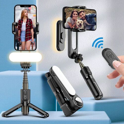 Gimbal Stabilizer Selfie Stick Tripod with Fill Light