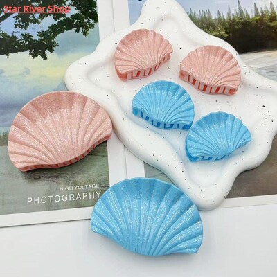 3pcs/set Dreamy Shell Hair Claw Elegent Gradient Clips Ocean
