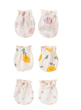 3 Pairs/Set Baby Cotton Soft Mitten Newborn Anti-eat Hand An