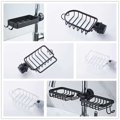 New Space Aluminum Drain Basket Kitchen Faucet Storage Rack