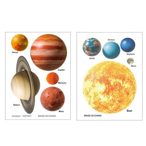Home Decor ers Glow In The Dark Round Planets Star PVC Wall